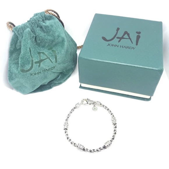 JOHN HARDY * “JAI” 925 Sterling Croco Sukhothai Rope Chain Station Bracelet - Picture 2 of 8